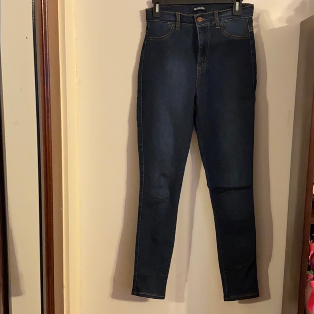 Super high waisted dark wash jeans